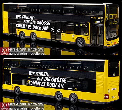 Rietze Busmodell Artikel 67781 Neoman M A N Lions City D D Doppeldecker D L Null 7 Berliner Verkehrsbetriebe Werbesprüche