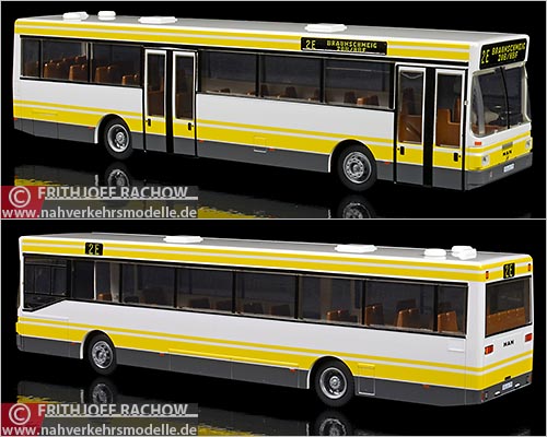 Rietze Busmodell Artikel 72100 M A N S L 202 M A N Werbemodell weiß gelb grau