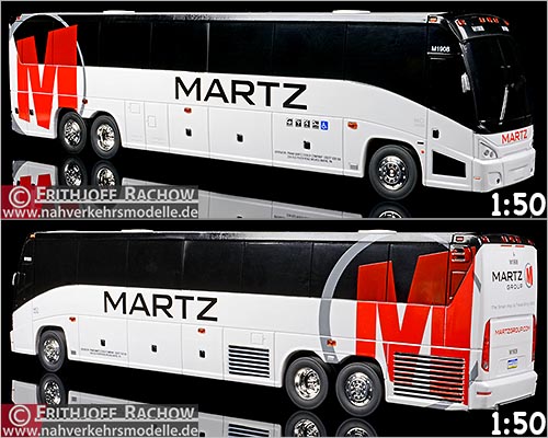 Iconic Replicas Busmodell Artikel 16005 Motor Coach Instustries J 4500 Martz Coach Company Wilkes Barre