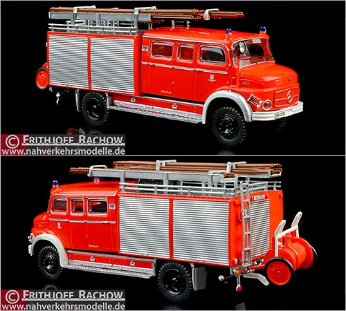 Brekina Feuerwehrmodell Artikel SIM10166 Mercedes-Benz L A F 1 1 1 3 L F 16 Feuerwehr Hamburg