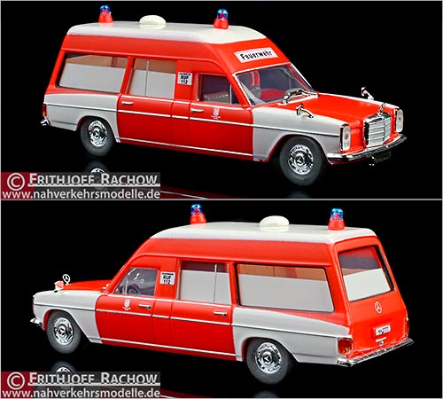 Brekina Feuerwehrmodell Artikel SIM10169 Mercedes-Benz 220 / 8 Binz Krankenwagen Feuerwehr Hamburg