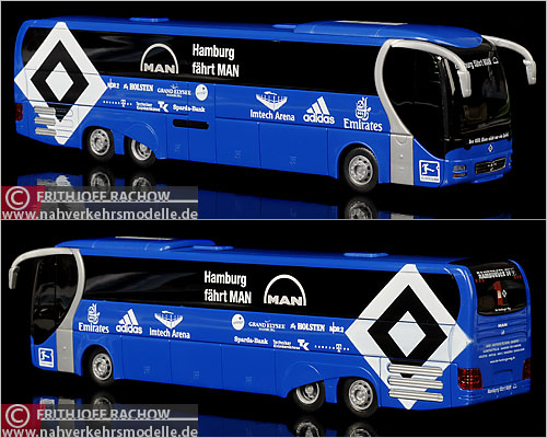 Rietze MAN Lions Top Star HSV Hamburg Fußballbus Saison 2010 2011 Modellbus Busmodell Modellbusse Busmodelle