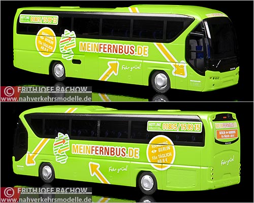 Rietze Busmodell Artikel 63913 Neoplan Tourliner Moje Bustouristik Hamburg Hittfeld im Flixbus Design