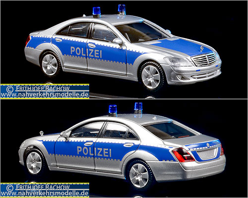 Herpa Sondermodell Mercedes-Benz S-Klasse W 221 gepanzerte Werttransporterbegleitung Polizei