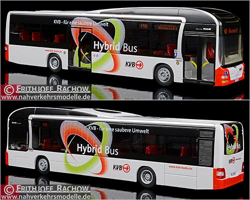 Rietze Busmodell Artikel 67633 M A N Lions City Hybrid Kölner Verkehrs-Betriebe K V B