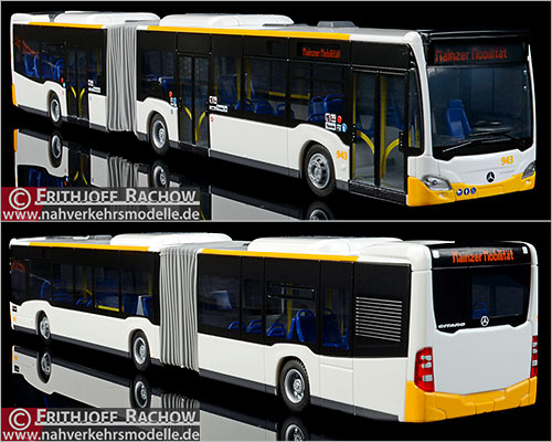 Rietze Busmodell Artikel 73649 Mercedes-Benz Citaro G 2015 Mainzer Verkehrsgesellschaft Mainzer Mobilität