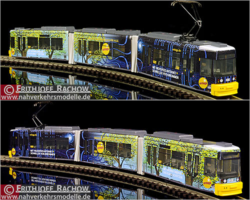 Rietze Linie 8 Straßenbahnmodell Artikel stra01071 Adtranz G T 6 M Mainer Mobilität