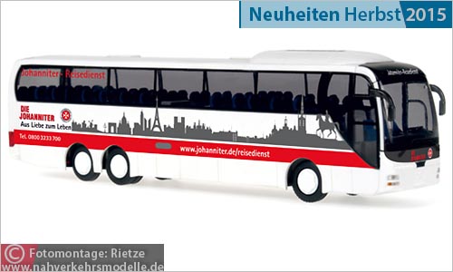 Rietze Busmodell Artikel 64387 M A N Lions Coach L Die Johanniter Reisedienst