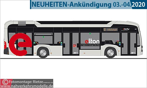 Rietze Busmodell Artikel 75514 Mercedes-Benz e Citaro Verkehrsbetriebe Hamburg Holstein