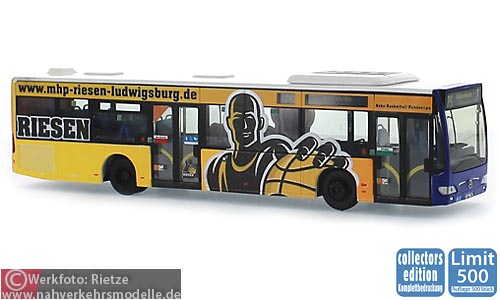 Rietze Busmodell Artikel 66978 Mercedes Benz O 530 Citaro E 4 Facelift Ludwigsburger Verkehrslinien Reisebüro Jäger