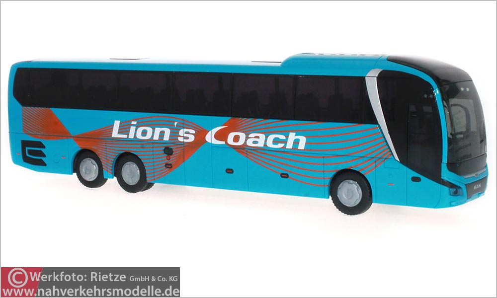 Rietze Busmodell Artikel 74802 M A N Lions Coach L 2017 Vorführdesign