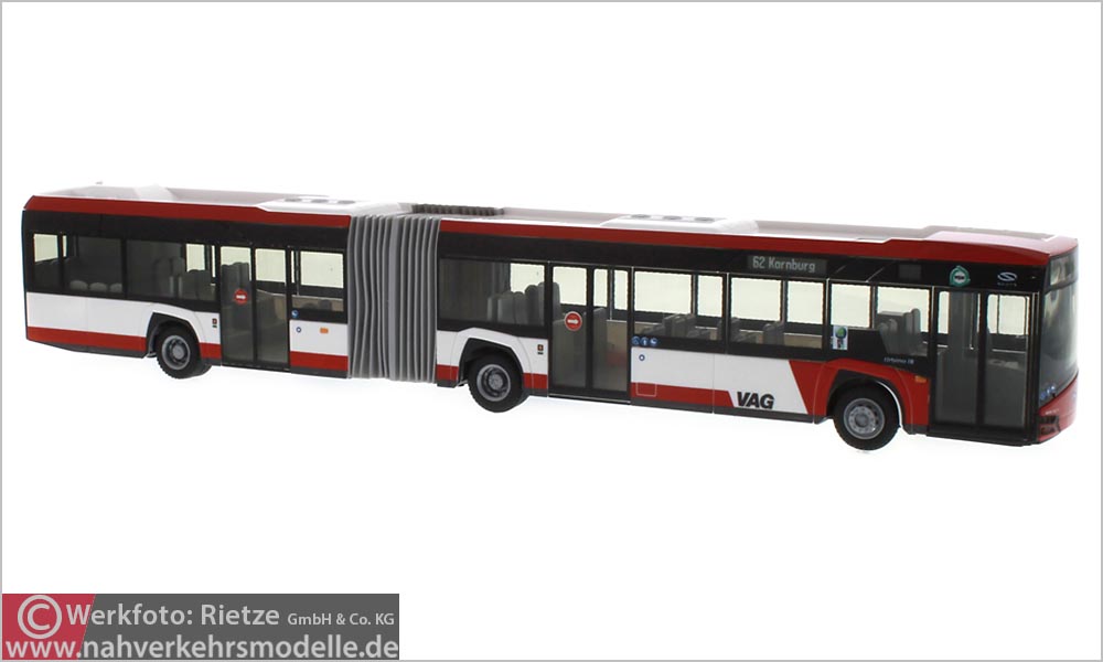 Rietze Busmodell Artikel 73116 Solaris New Urbino 18 2014 Verkehrs Aktiengesellschaft Nürnberg V A G