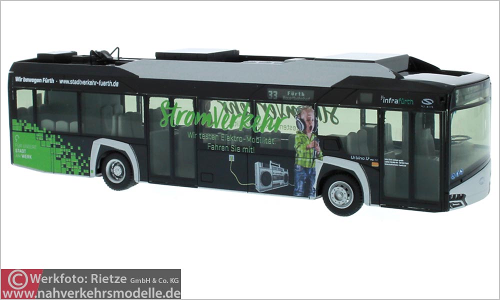 Rietze Busmodell Artikel 73020 Solaris Urbino 12 Electric 2014 infra Fürth