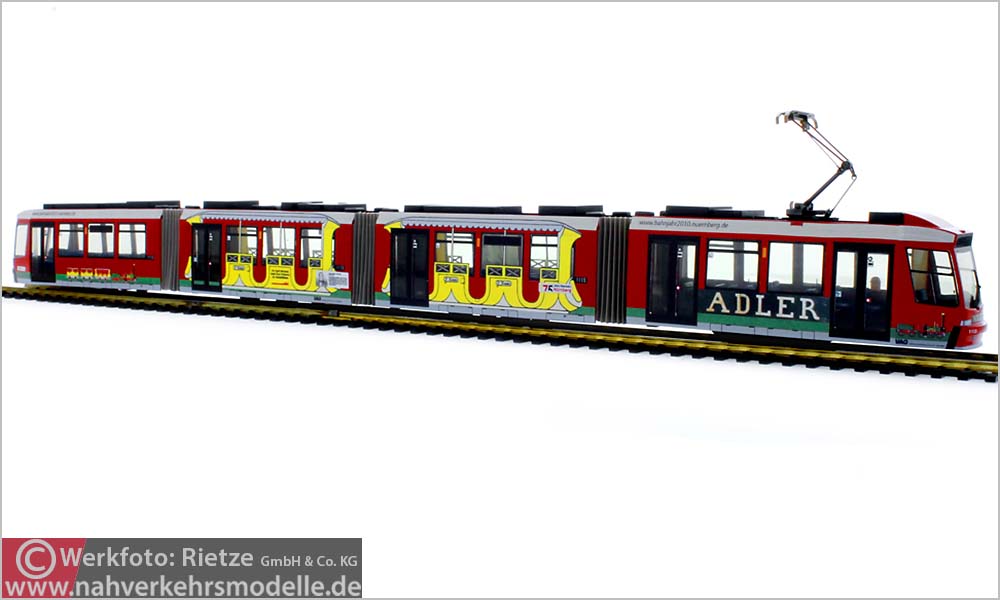 Rietze Linie 8 Straßenbahnmodell  Artikel STRA01032 Adtranz G T 8 Verkehrs Aktiengesellschaft Nürnberg