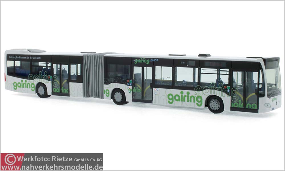 Rietze Busmodell Artikel 73639 Mercedes-Benz Citaro G 2015 Hybrid Gairing Omnibusverkehr Neu-Ulm