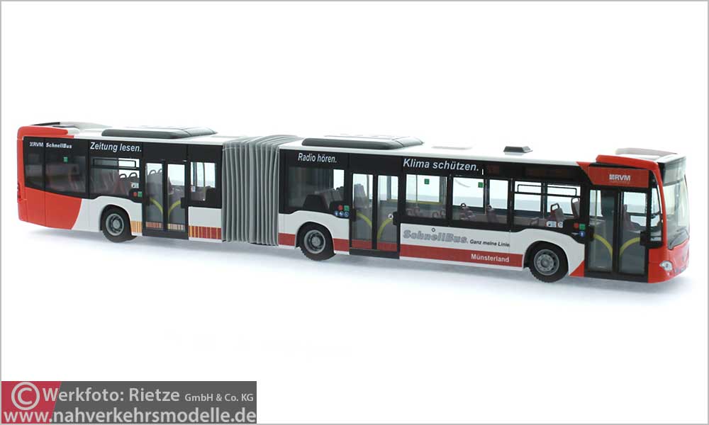 Rietze Busmodell Artikel 69574 Mercedes Benz Citaro G 2012 Regionalverkehr Münsterland