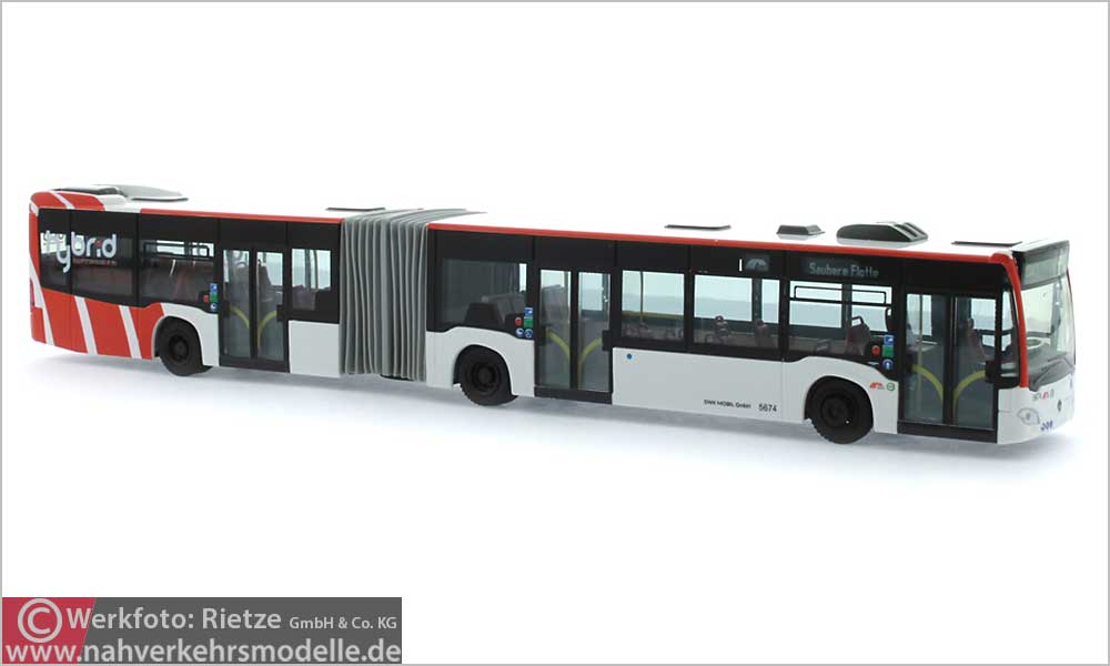 Rietze Busmodell Artikel 73645 Mercedes-Benz Citaro G 2015 Hybrid Stadtwerke Krefeld