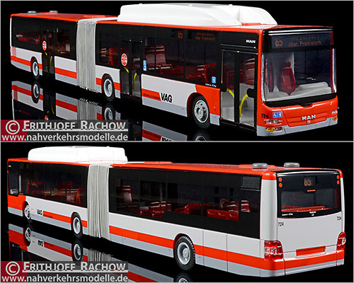 Rietze MAN Lions City Gelenkbus Gasbus H0 Busmodell Modellbus