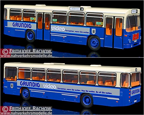 Rietze Busmodell Sondermodell M A N S L 200 Stadtwerke München mit Werbung Grundig
