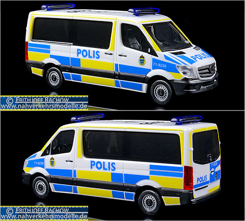 Herpa Polizeimodell Artikel 094749 Mercedes-Benz Sprinter Polisen Gteborg