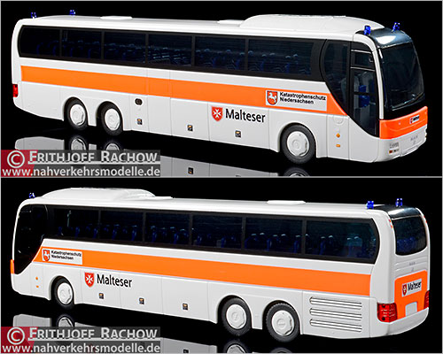 Rietze Busmodell Artikel 65555 M A N Lions Coach L Malteser Katastrophenschutz Niedersachsen