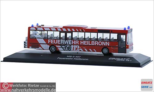 Rietze Busmodell Artikel 77318 Mercedes-Benz O 407 Feuerwehr Heilbronn